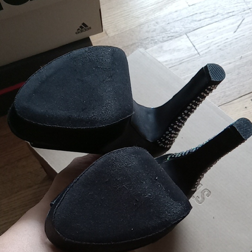 Steve Madden Black Peep-Toe Heels Elegant High Pumps - Picture 3 of 3